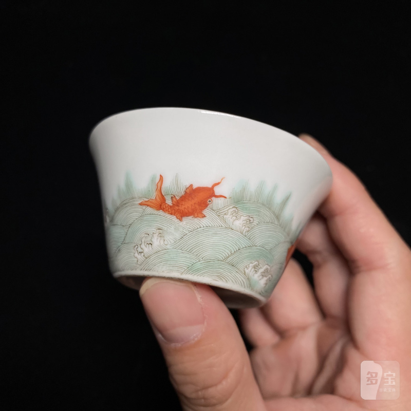 清道光 粉彩金玉满堂纹杯（一对） - 图13